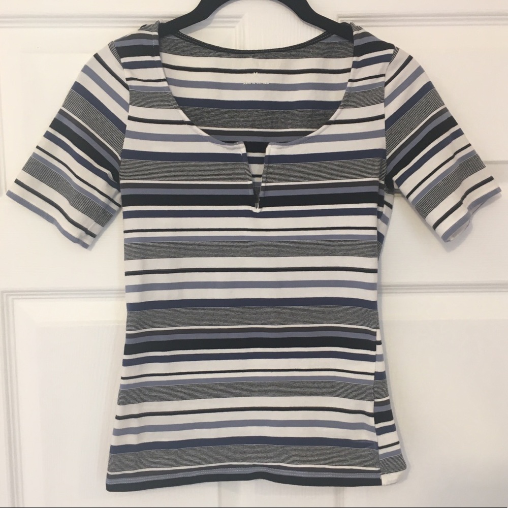Stripe Stretchy Short Sleeve